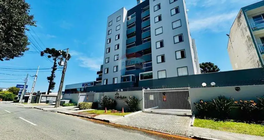 Apartamento edifício le chateau residencial, com 02 quartos, 01 vaga garagem, sacada com churrasqueira no centro de pinhais pr