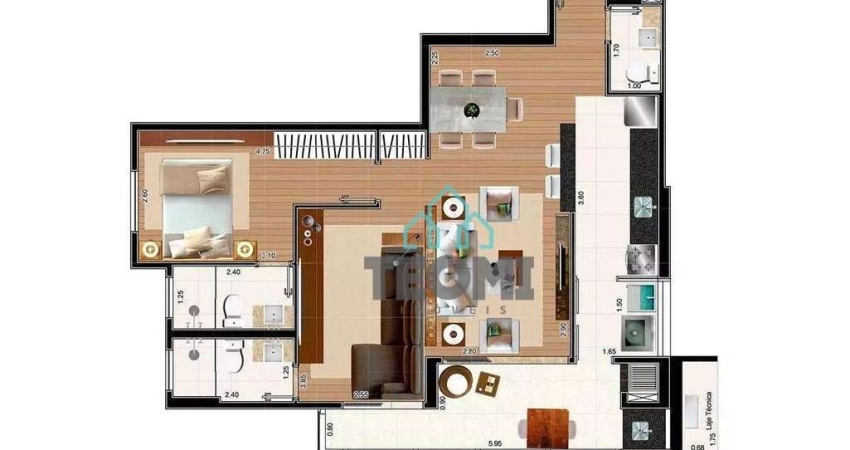 Apartamento com 2 dormitórios à venda, 77 m² por R$ 540.000,00 - Bosque Flamboyant - Taubaté/SP