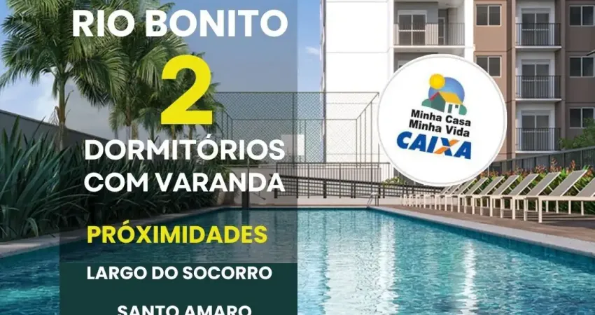 Apartamentos de 2 dormitórios com varanda na avenida rio bonito, pertinho de santo amaro.