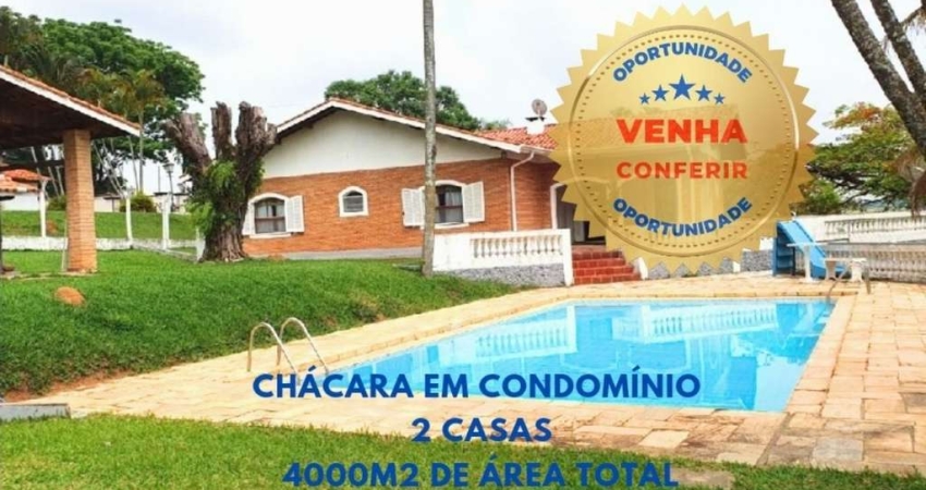 Chácara em Condomínio com 4000m2 com 2 casas - Atibaia-SP, Bairro Condomínio Horto do Ivan.