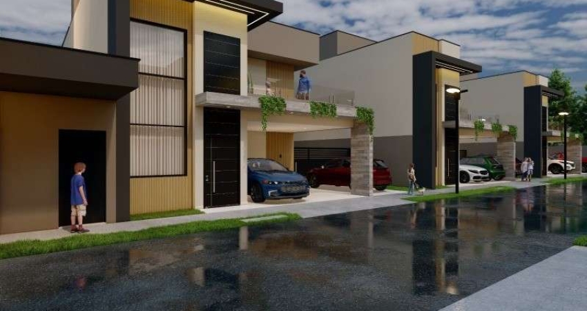 Sobrado à venda com 4 suítes, piscina em condomínio fechado dentro da cidade.