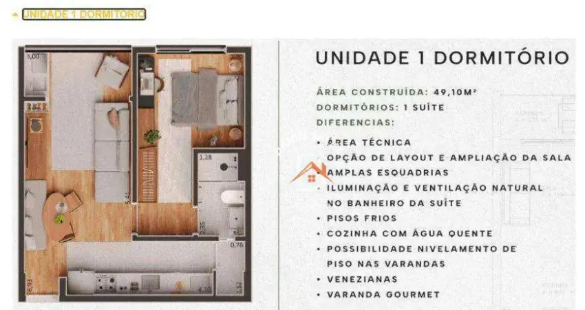 Apartamentos em construção à venda, com 4 tipos de plantas à partir de 49 m² por r$ 534.990 - estancia lynce - atibaia/sp