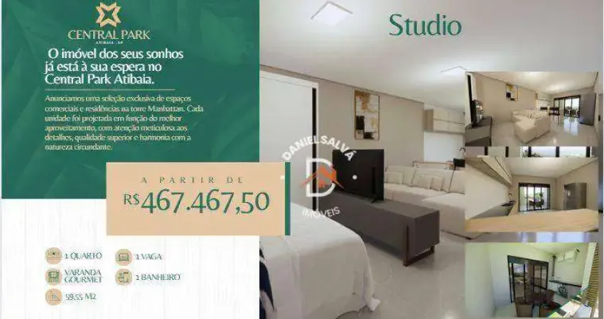 Studio à venda com 1suíte + lavabo , 59 m² a partir de r$ 467.467 - centro - atibaia/sp