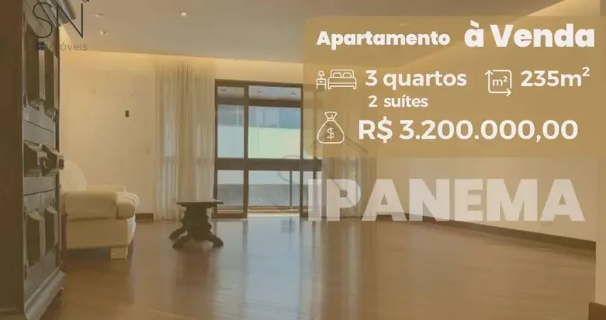 Apartamento com 3 dormitórios à venda, 235 m² por R$ 3.200.000,00 - Ipanema - Rio de Janeiro/RJ