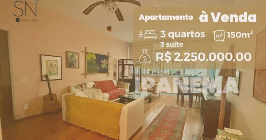 Apartamento com 3 dormitórios à venda, 150 m² por R$ 2.250.000,00 - Ipanema - Rio de Janeiro/RJ