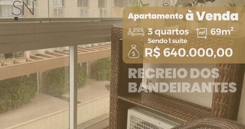 Apartamento com 3 dormitórios à venda, 69 m² por R$ 640.000,00 - Recreio dos Bandeirantes - Rio de Janeiro/RJ