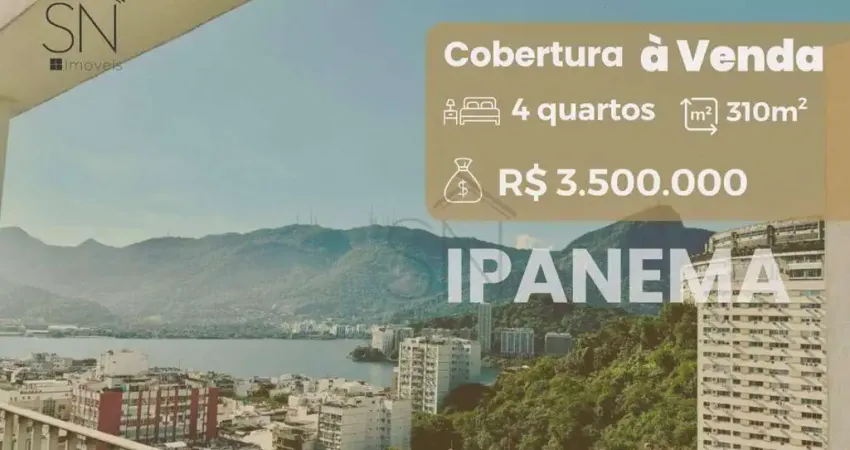 Cobertura com 4 dormitórios à venda, 310 m² por r$ 2.700.000,00 - ipanema - rio de janeiro/rj
