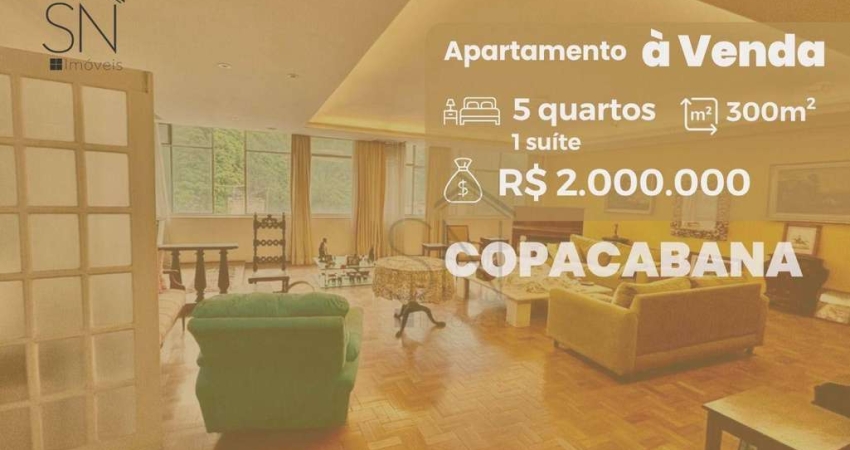 Apartamento com 4 dormitórios à venda, 300 m² por R$ 2.000.000 - Copacabana - Rio de Janeiro/RJ