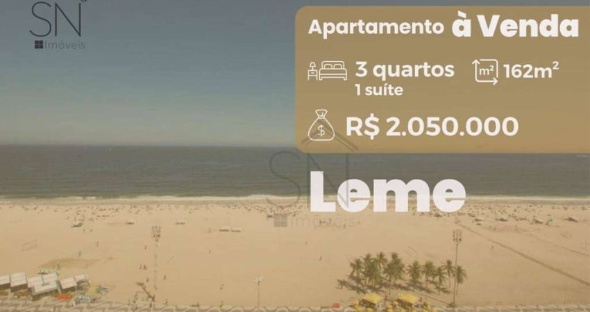 Apartamento com 3 dormitórios à venda, 162 m² por r$ 1.950.000,00 - leme - rio de janeiro/rj