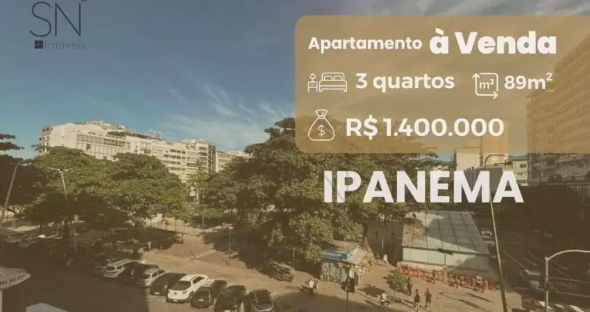 Apartamento com 3 dormitórios à venda, 89 m² por R$ 1.400.000 - Ipanema - Rio de Janeiro/RJ