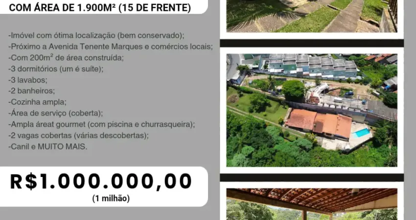 Chácara para venda, área de 1900m², com casa de 200m², piscina, churrasqueiras, vagas, ótima localização, Panorama - Cajamar/SP