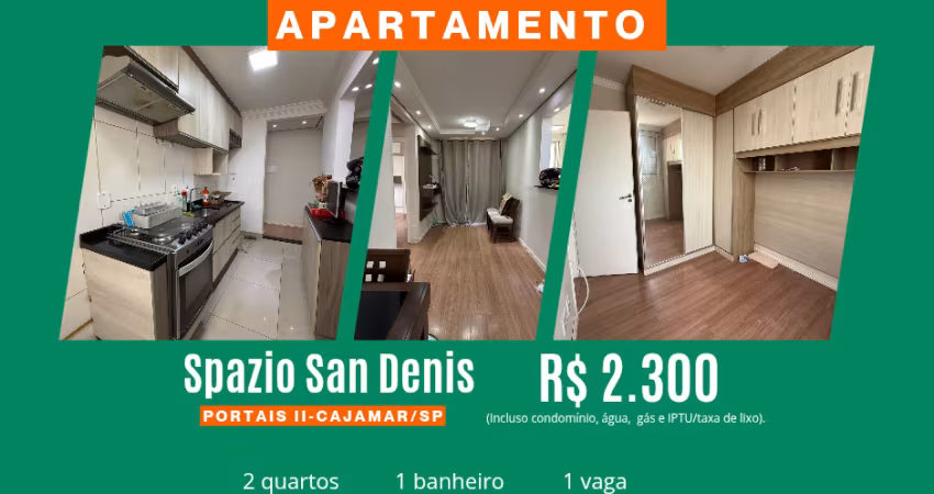 Apto para alugar, 2 dorms, planejados, 7° andar, 45m², 1 vaga, Portais,  Cajamar/SP
