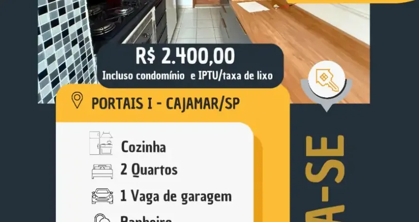 Apto de 2 dorms. para alugar, com móveis, 49m², 3° andar, 1 vaga, em portaisi-cajamar/sp