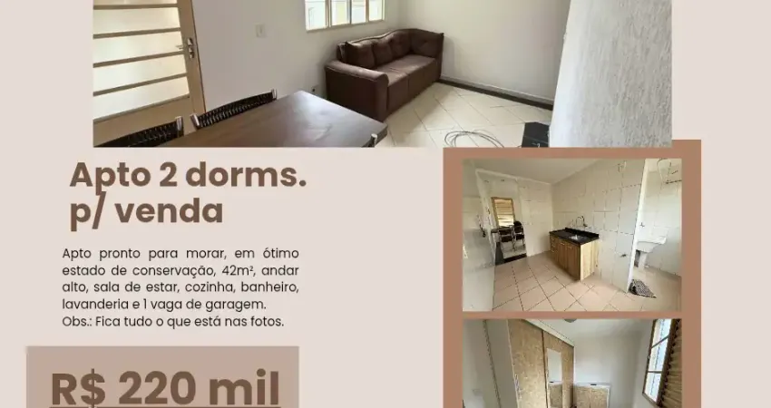 Apartamento para venda, 2 dorms, pronto para morar, polvilho, cajamar/sp, 43m2, 1 vaga, quitado e aceita financiar.