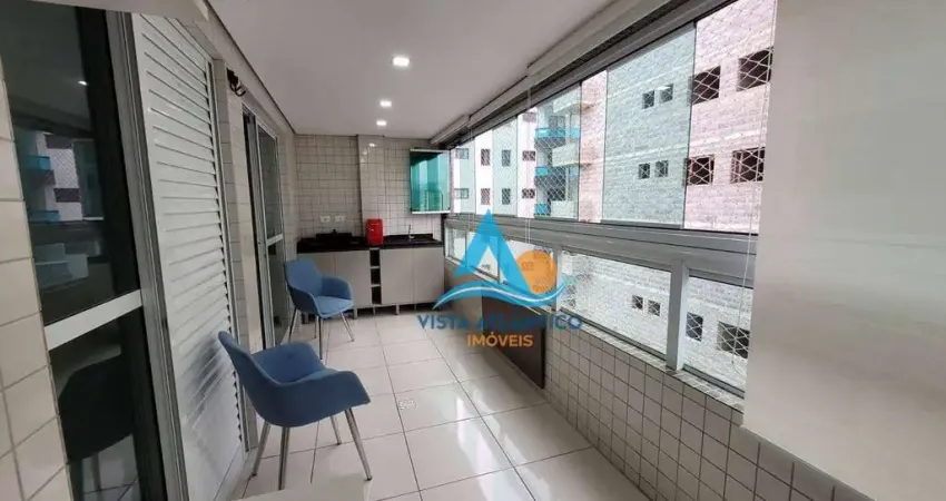 Apartamento com varanda gourmet, 2 quartossendo 1 suíte) à venda, 80 m² por r$ 590.000 - vila guilhermina - praia grande/sp