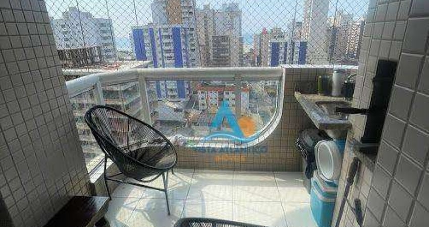 Apartamento com varanda gourmet,  2 quartos sendo 1 suíte,  à venda, por R$ 470.000 - Aviação - Praia Grande/SP