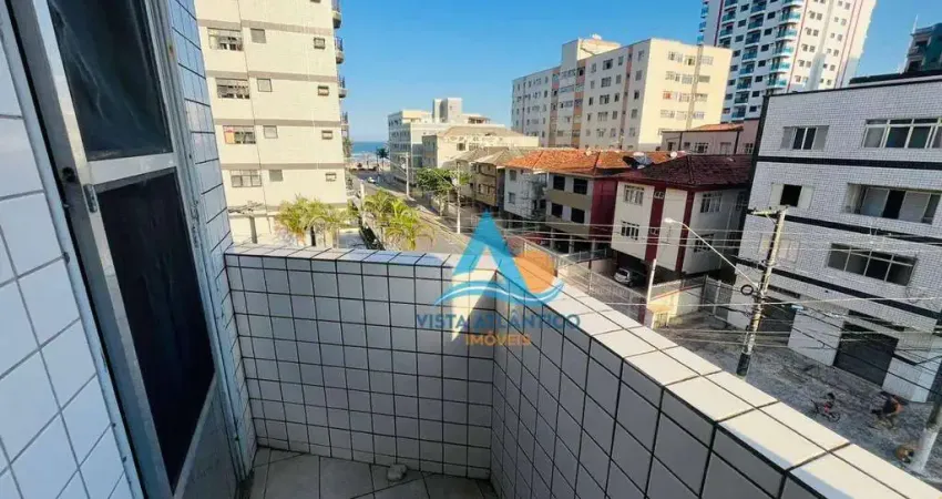 Apartamento com sacada vista mar 1 dormitório à venda, 44 m² por R$ 238.500 - Vila Assunção - Praia Grande/SP