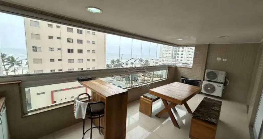 Apartamento 02 quartos no caiçara com vista pro mar, todo planejado e mobilado!