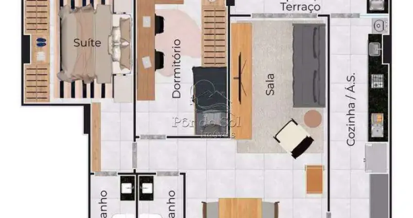 Apartamento com 2 quartos à venda na Rua Joana Imparato de Souza Ferreira, 4389, Vila Mirim, Praia Grande
