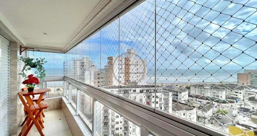 Apartamento Mobiliado com Sacada Gourmet Vista Mar e Lazer Completo