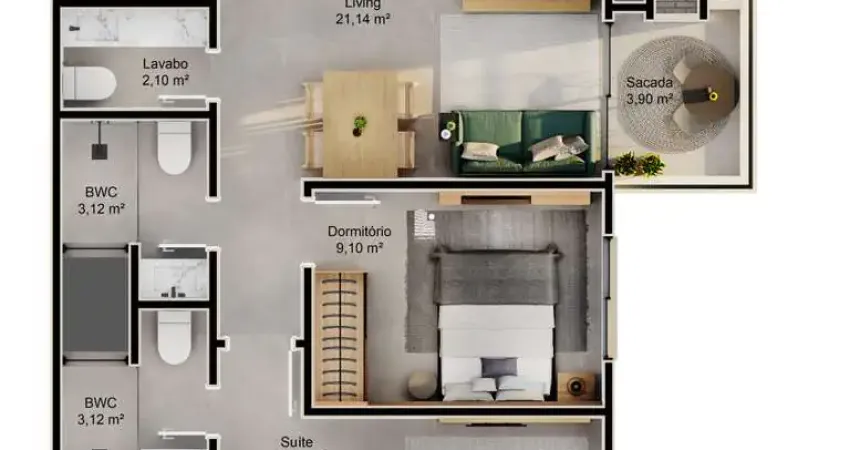 Apartamento com 2 quartos à venda na Servidão Natalina Machado, --, Cacupé, Florianópolis