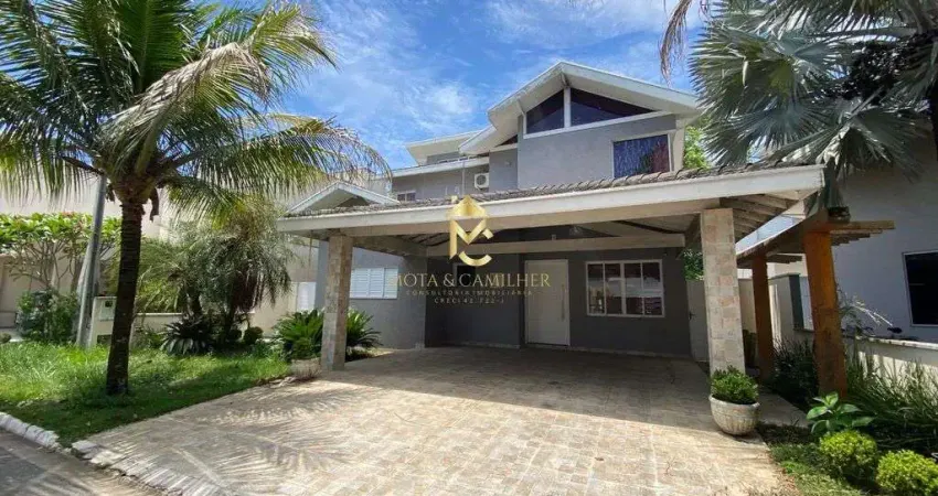 Casa com varanda gourmet em condomínio fechado disponível para locação.