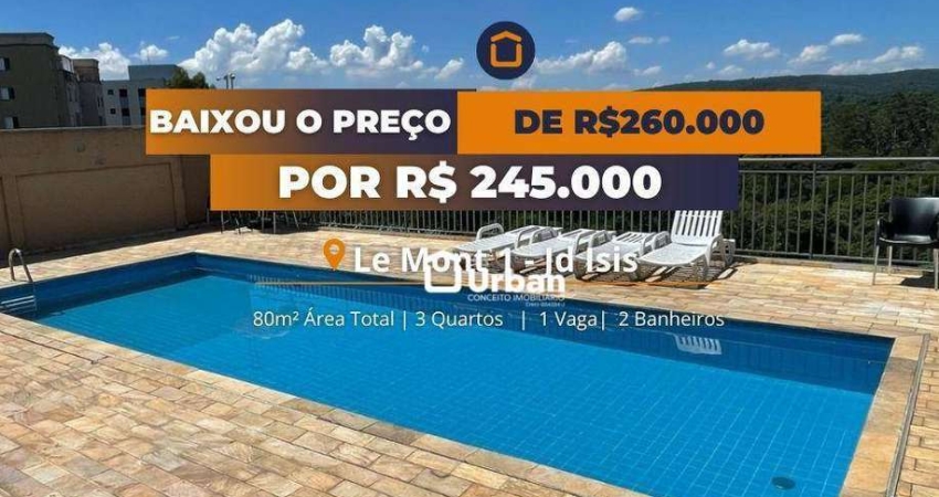 Apartamento com 3 dormitórios à venda, 80 m² por R$ 245.000,00 - Jardim Ísis - Cotia/SP