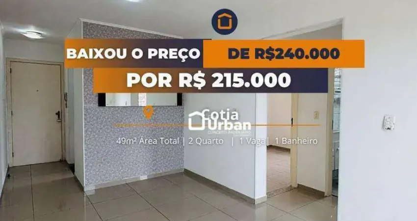 Apartamento com 2 dormitórios à venda, 49 m² por R$ 215.000,00 - Vila São Joaquim - Cotia/SP