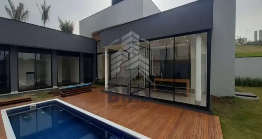 Linda casa, 486 m², no COND. SAINT PATRICK, 4 suítes (1 máster c/ closet), pé direito duplo, home office, área gourmet, piscina c/ prainha, 5 vagas,