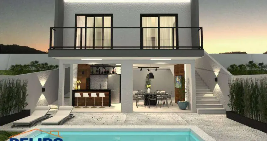 Casa apta a financiamento bancário com 3 dormitórios e piscina.