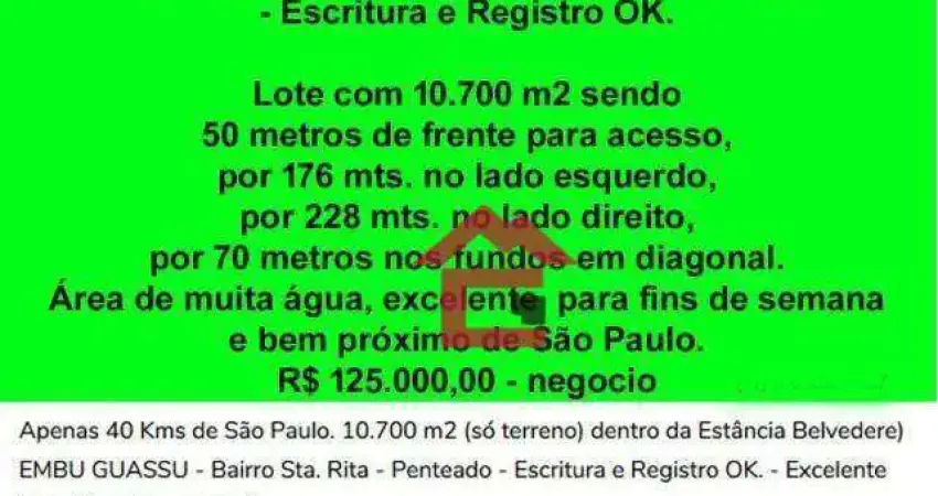 Terreno em condomínio fechado à venda no Penteado, Embu-Guaçu