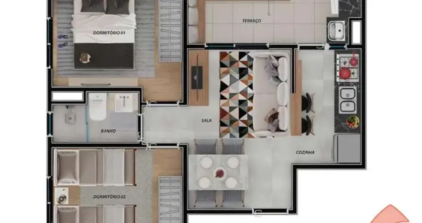 Apartamento novo com 2 dormitórios e varanda grill à venda – condomínio entregue em 2024