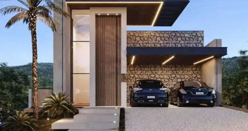 Casa Moderna em fase de acabamento no Condomínio Aruã Brisas - Porteira Fechada