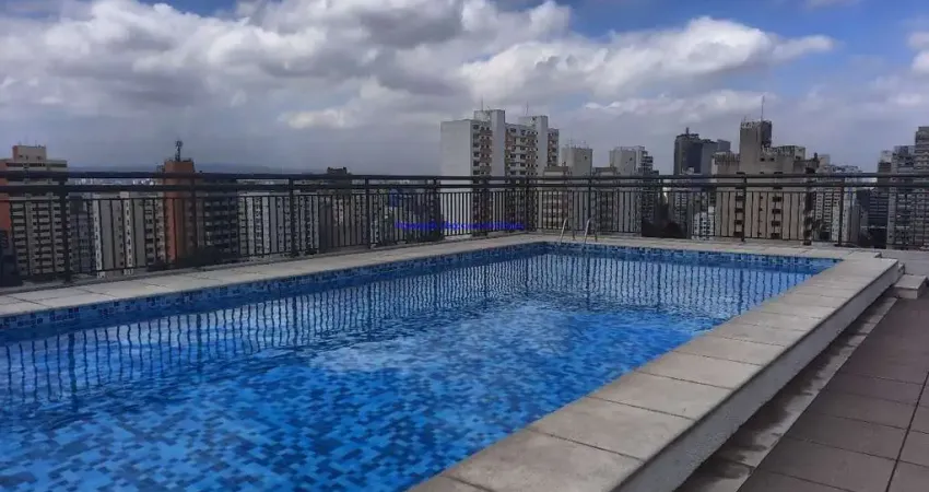 Apartamento MOBILIADO 38m², 01 dormitório, 01 banheiro e 01 vaga de garagem.  Condomínio com portaria 24hrs, Churrasqueira, Sauna