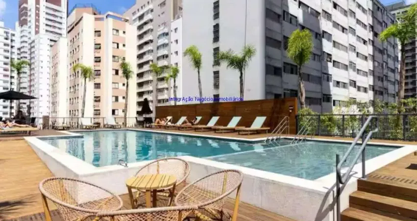 Apartamento 41m², 01 dormitório, 01 banheiro e 01 vaga na garagem.  Condomínio com portaria, segurança 24hrs, piscina, salão de festa, pet place,