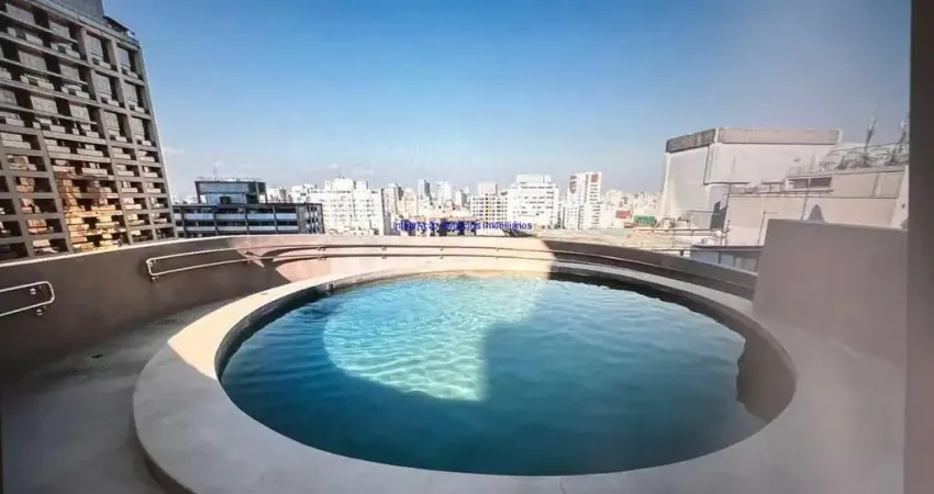 Apartamento studio mobiliádo 20m², 01 dormitório e 01 banheiro.  condomínio com segurança, portaria, piscina, salão de festas, academia, churrasqueira