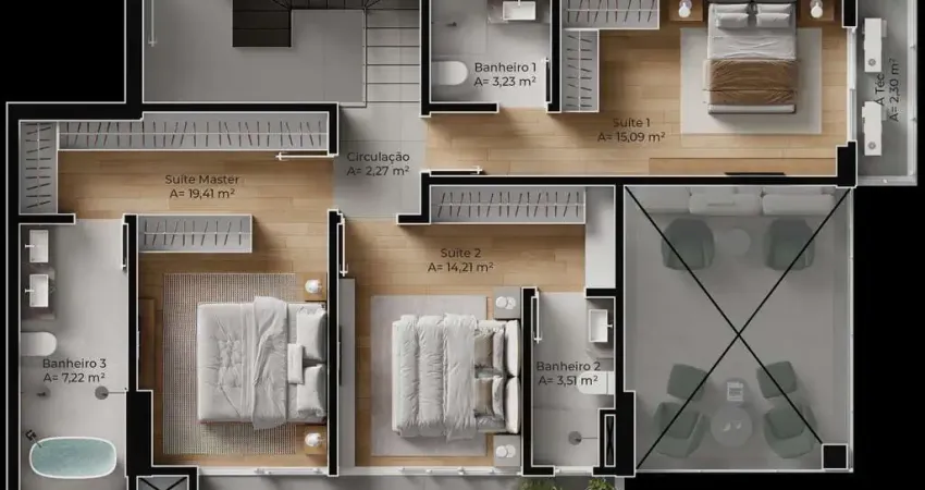 Apartamento 3 quartos sendo 1 suíte para venda no bairro Fazenda em Itajaí