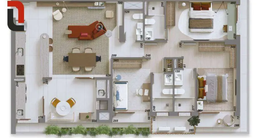 Edifício alta - apartamento 122 m² área privativa 3 suítes, sacada com churrasqueira e 2 vagas no mercês