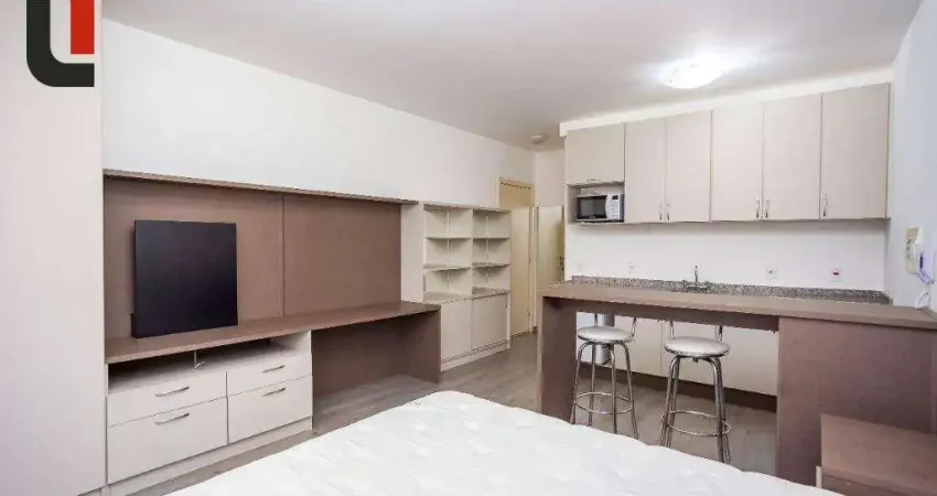 Apartamento com 1 quarto para alugar, 30 m² por r$ 1.800/mês - centro cívico - curitiba/pr