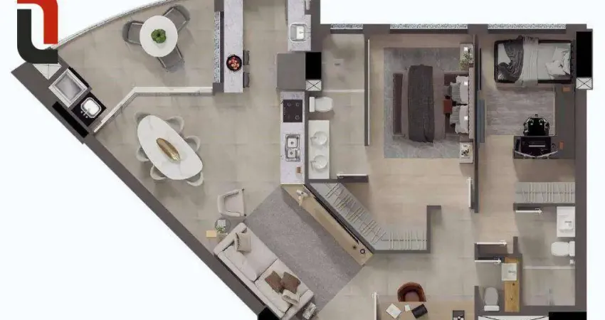 Edifício grand solare - apartamento 100 m² área privativa 2 suítes, sacada com churrasqueira e 1 vaga no jardim botânico