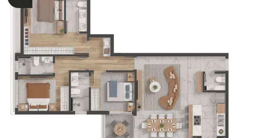 Camino - apto 131m² 3 suítes, sacada gourmet e 2 vagas no alto da glória