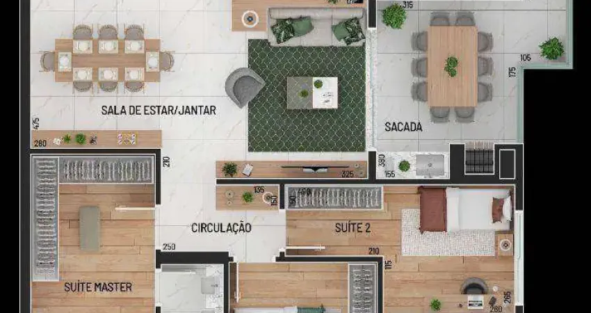Farfalle - apto 134m² 3 suítes, sacada gourmet e 2 vagas no ecoville