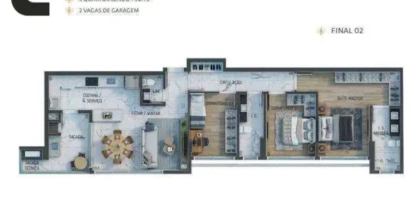 Iti haus - apto 102m² 3 quartos, sacada gourmet e 2 vagas no água verde