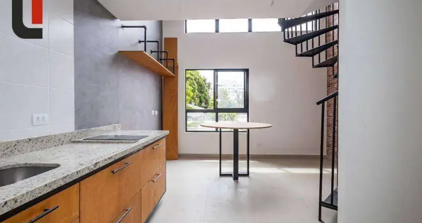Apartamento para alugar, 35 m² por r$ 3.700/mês - portão - curitiba/pr