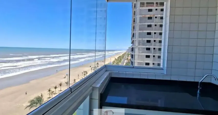 Apto mobiliado 3 dorm 1 suíte, 2 vagas privativas frente e lateral para o mar