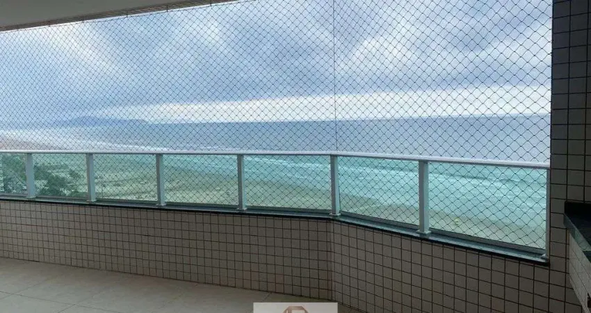De frente para o mar, 3 dorms ,2 suítes, 2 vagas, com uma bela sacada.