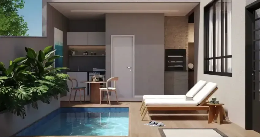 Linda casa Com Piscina no condomínio Porto Marina, entrega com 20 dias