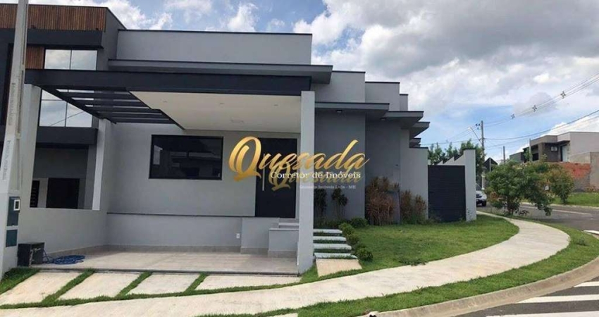Casa térrea nova de esquina, à venda, 3 suítes, Condomínio Vila Rica, Indaiatuba.