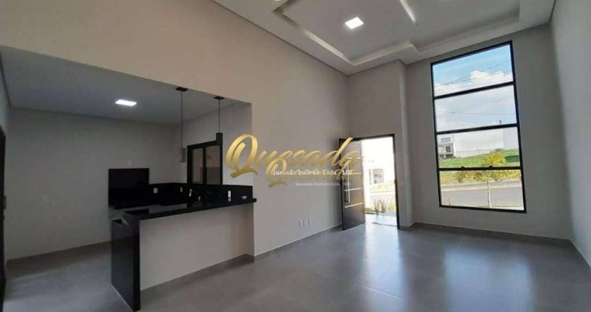 Casa térrea nova à venda, 3 dormitórios, 1 suíte, Condomínio Gran Reserve, Indaiatuba.