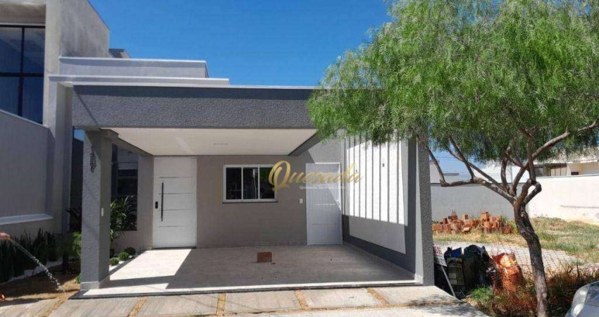 Casa térrea nova, à venda, 3 quartos, 1 suíte, planejados, Condomínio Park Real, Indaiatuba.